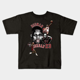 Dennis Rodman Bulls 91 & Michael Jordan 23 Vintage Kids T-Shirt